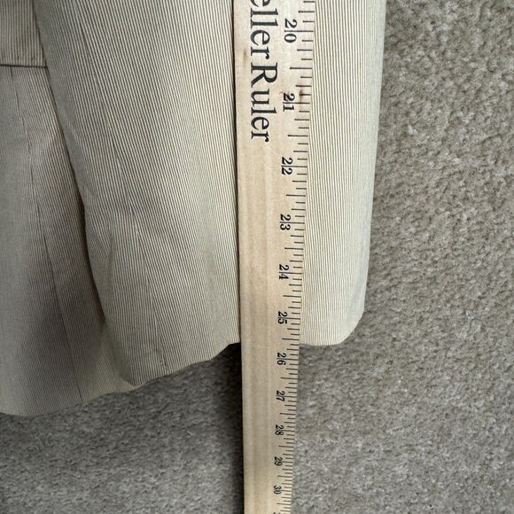 Hugo Boss Sharp1 Blazer Sport Coat‎ Mens 40 Long Tan Stretch Pinstriped Jacket - Picture 6 of 15